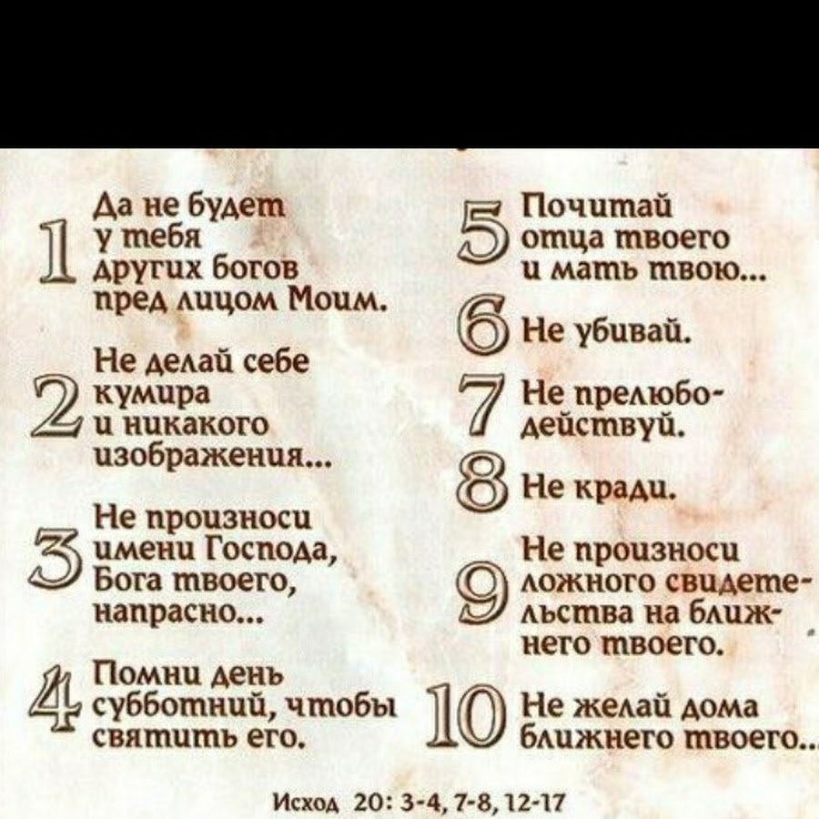 Заповеди Божьи 10 Православие