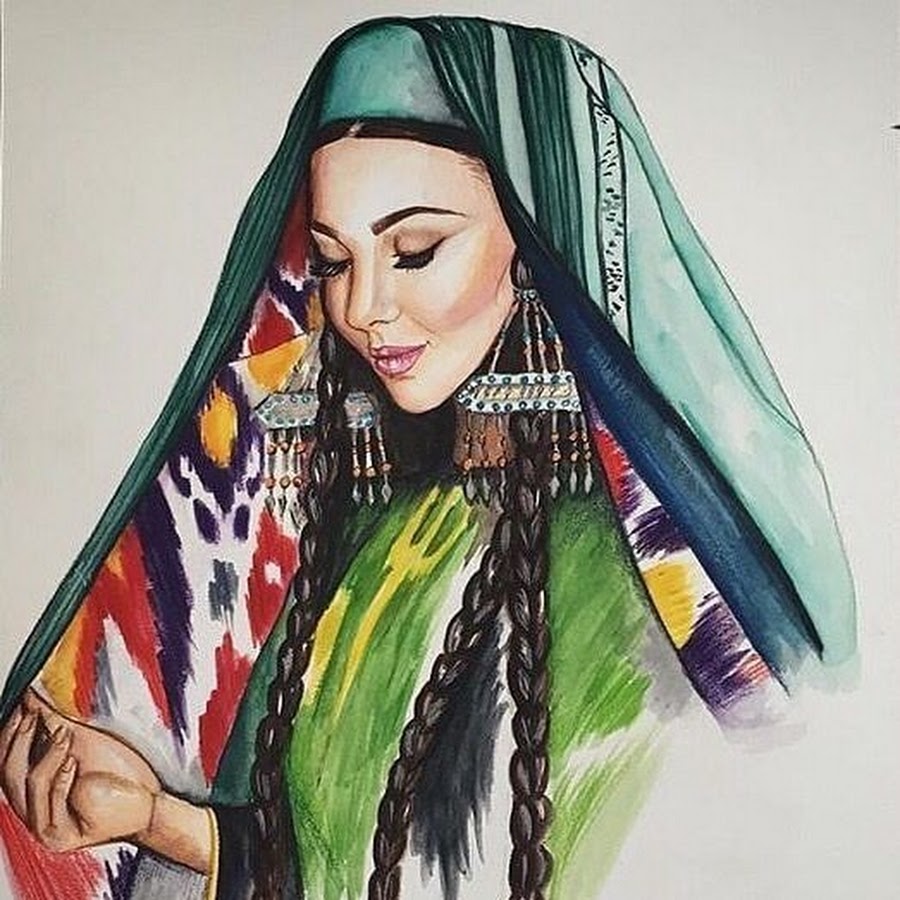 Узбекские девушки рисунок