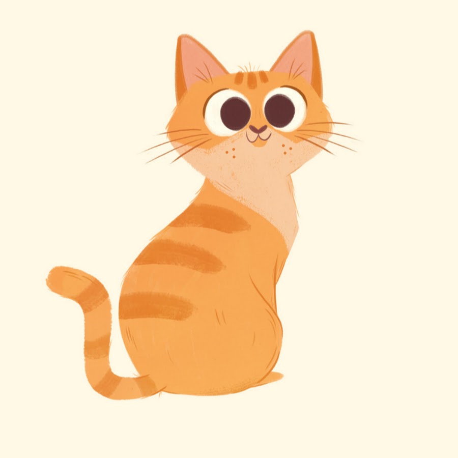 Оранжевый котик мультяшный