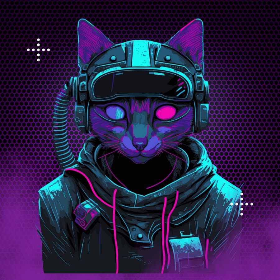 Cyberpunk cat art фото 40