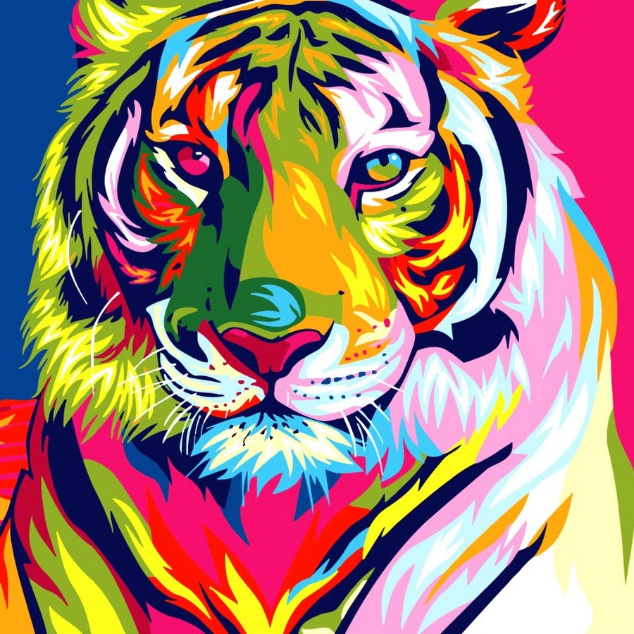 Тигр в ярких красках