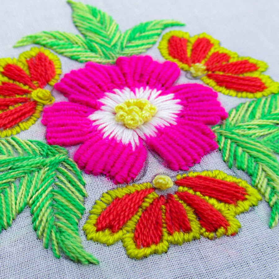 Latest hand embroidery elegant fancy flower embroidery full