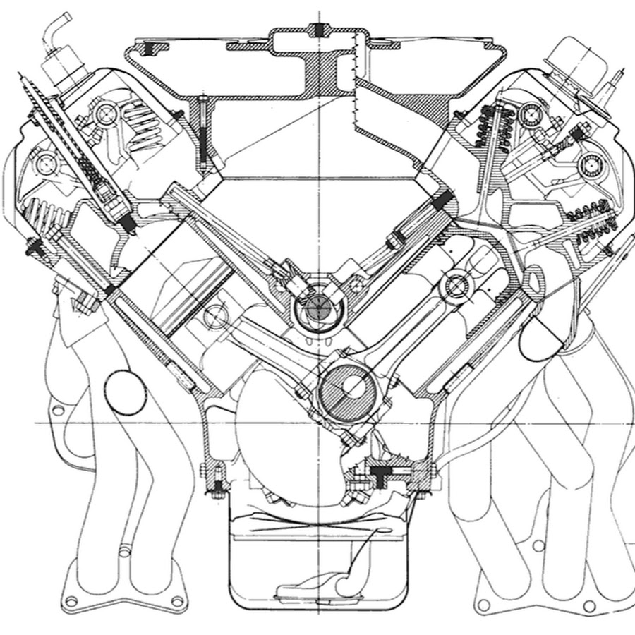 Схема двигателя v8