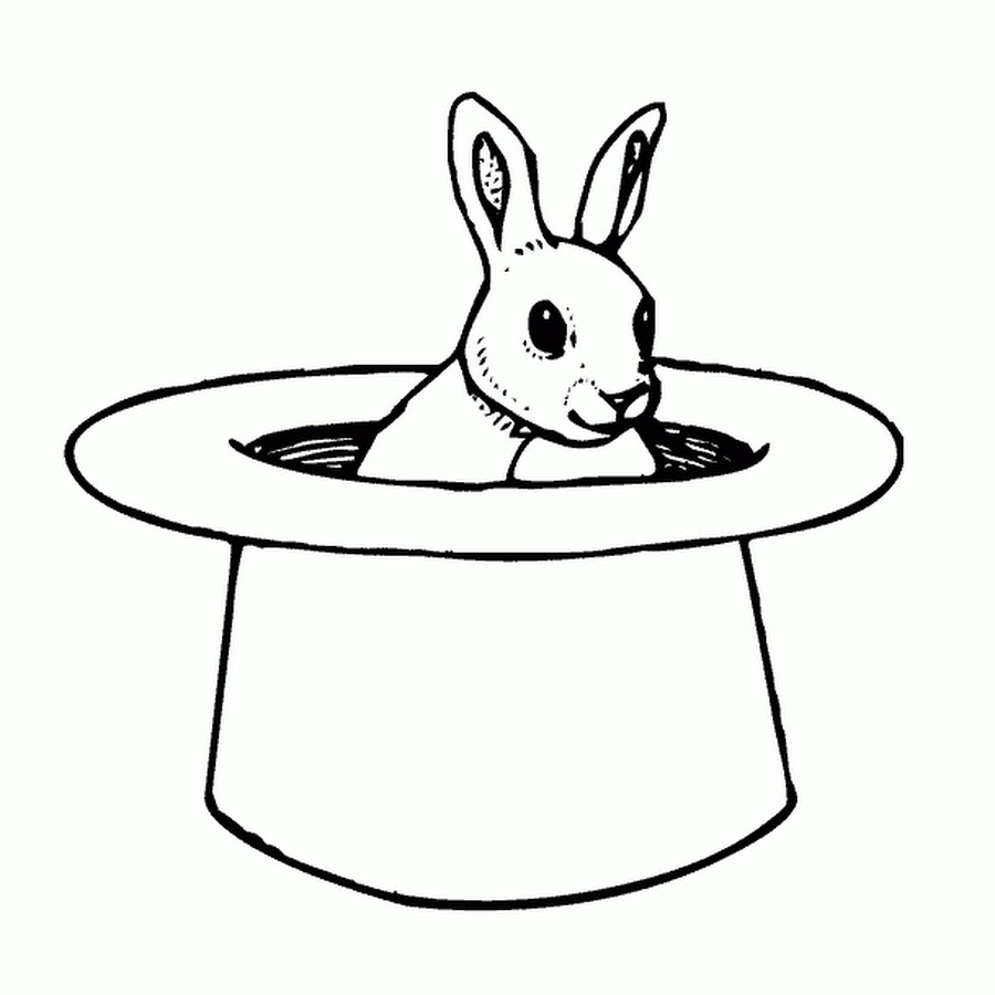Кролик в шляпе раскраска