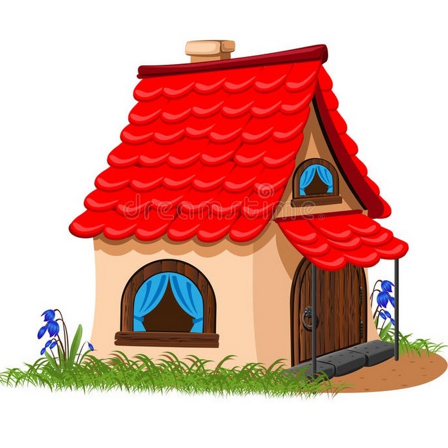 Сказочный домик с красной крышей