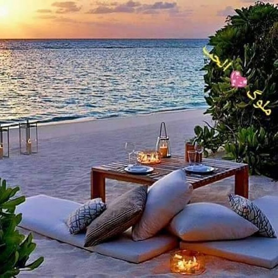 Красивые романтические места. Красивый вид на океан. Романтичный вечер. Вечер на берегу моря.
