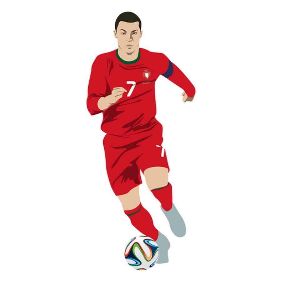 Футболист в красной форме арт
