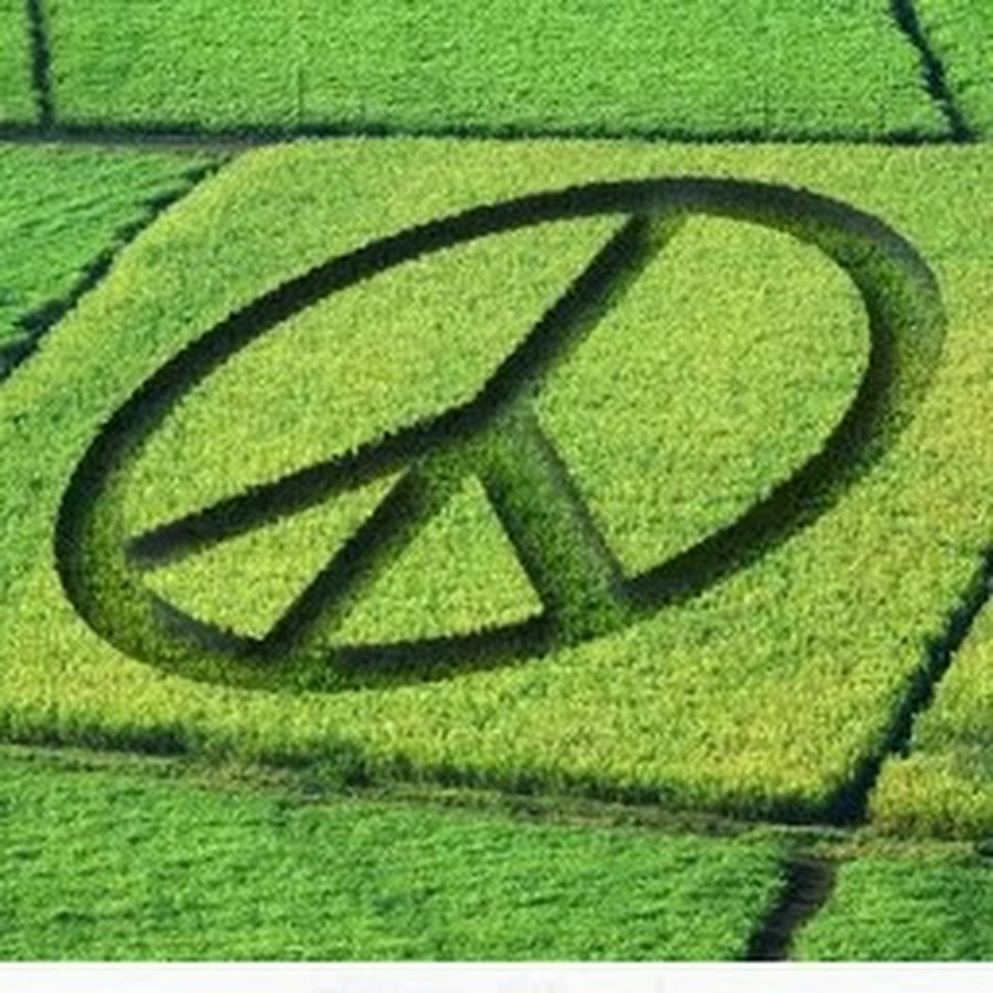 Peace field. Nada Peace Green. Crop sign.