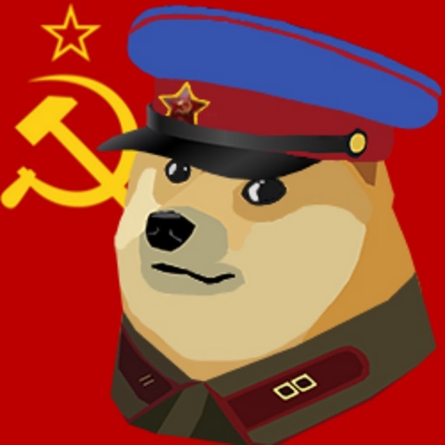 Собака с советским флагом