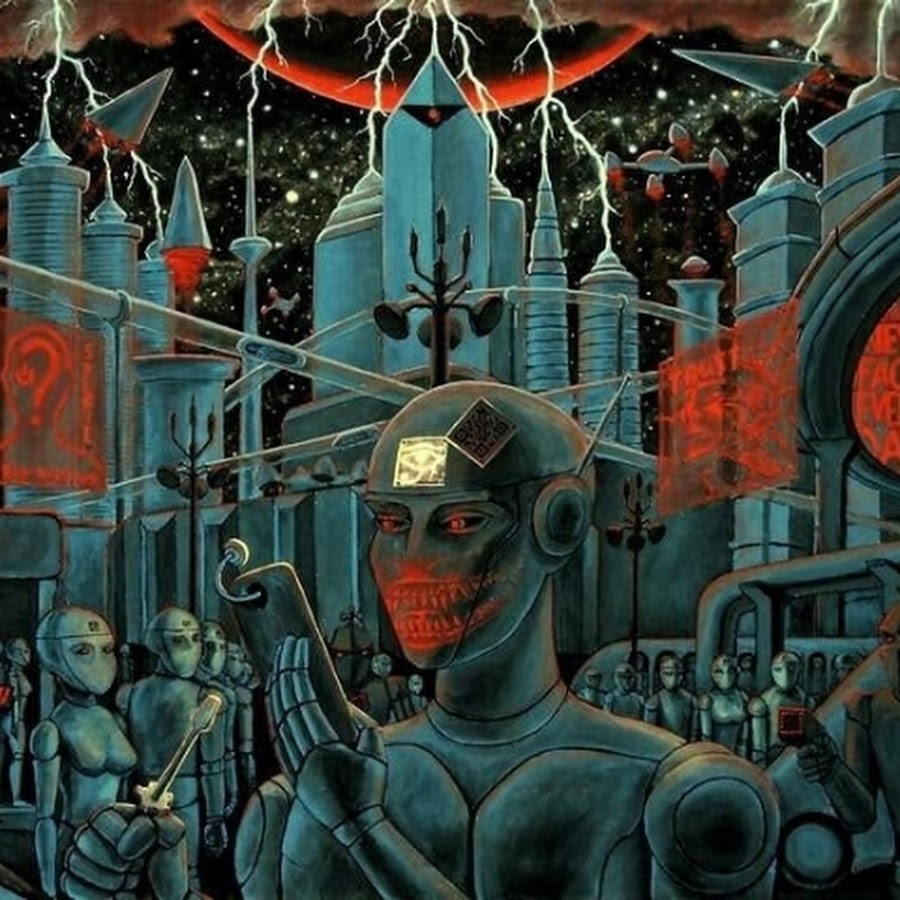 Картина робот. Bodriyar Matrix Apocalypse.