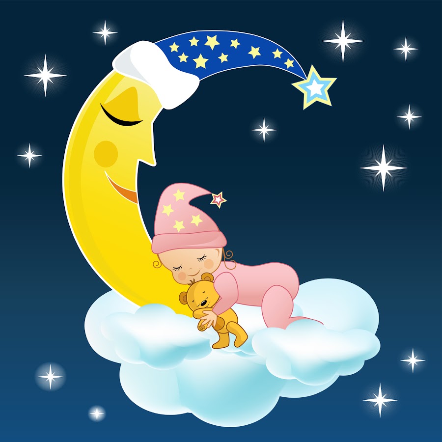Ребенок спит на Луне