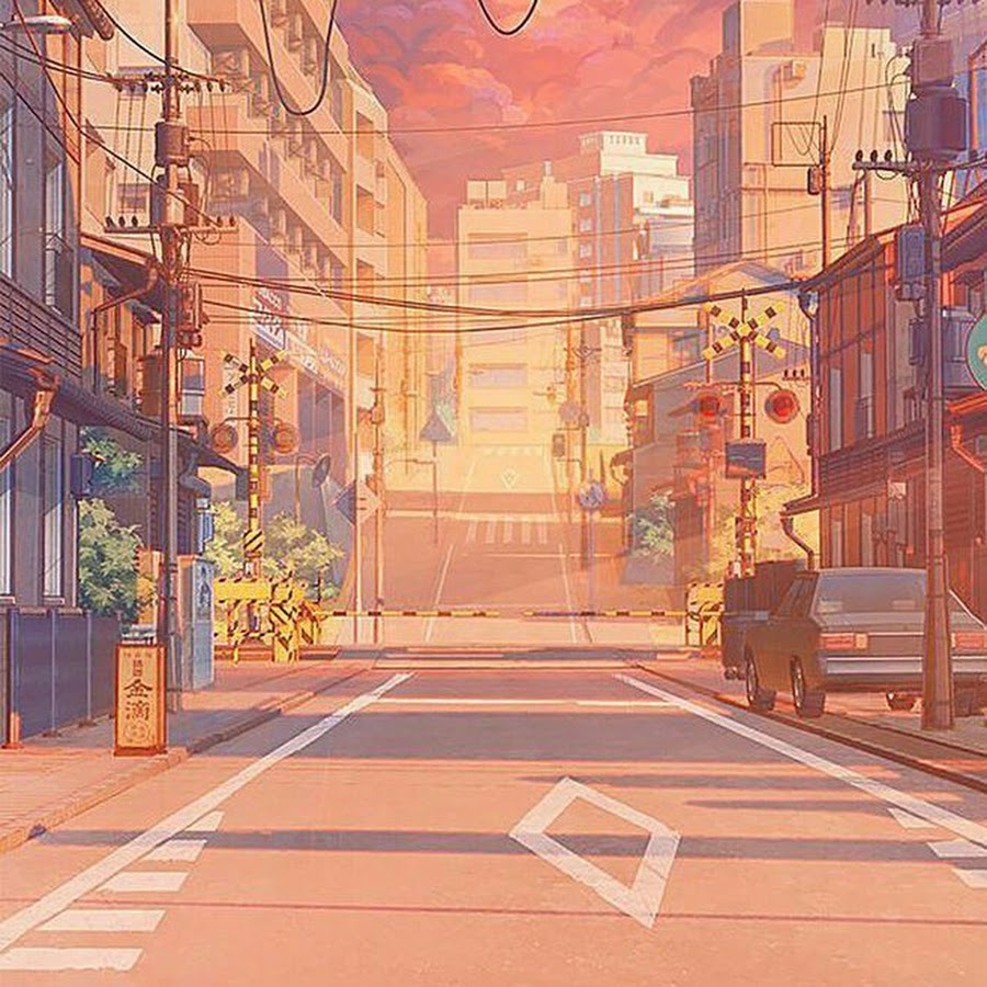 Эстетичный фон аниме улица