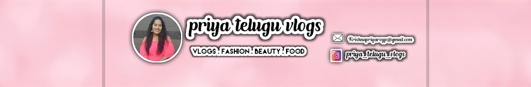 Priya Telugu Vlogs Banner