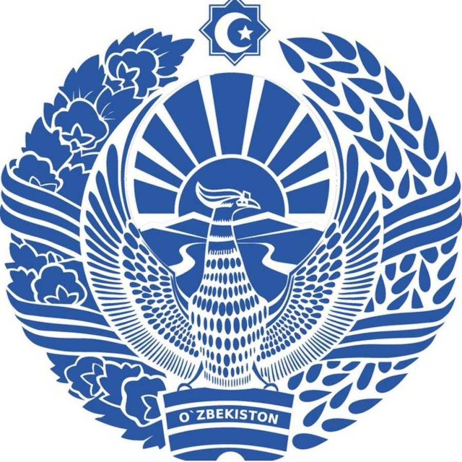 Герб Узбекистана чёрно белый