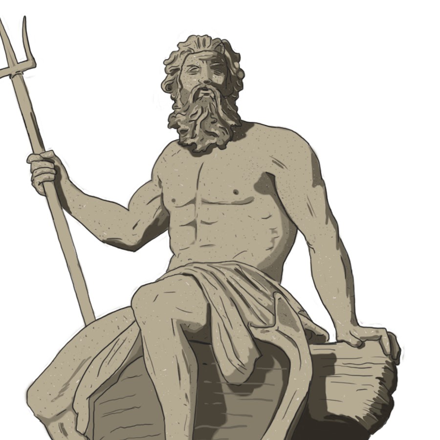 Статуя Посейдона рисунок