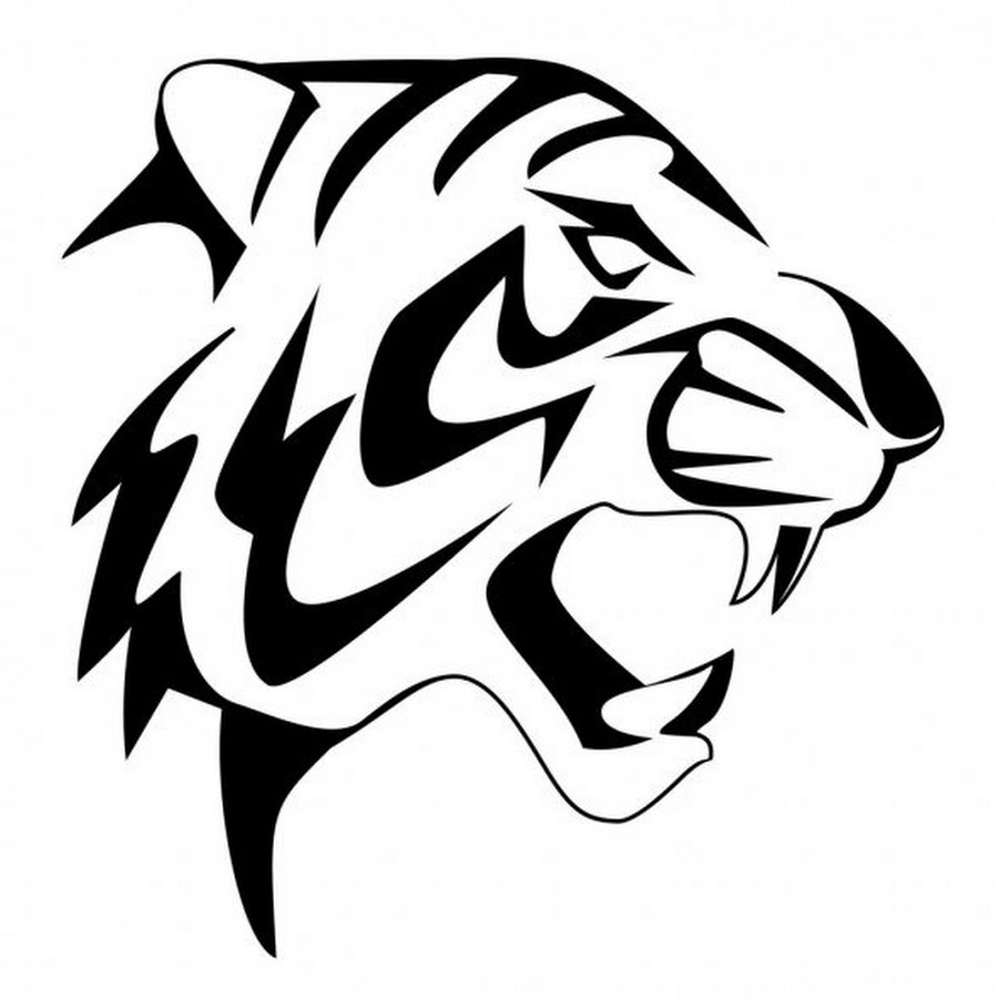 Тигр голова сбоку вектор