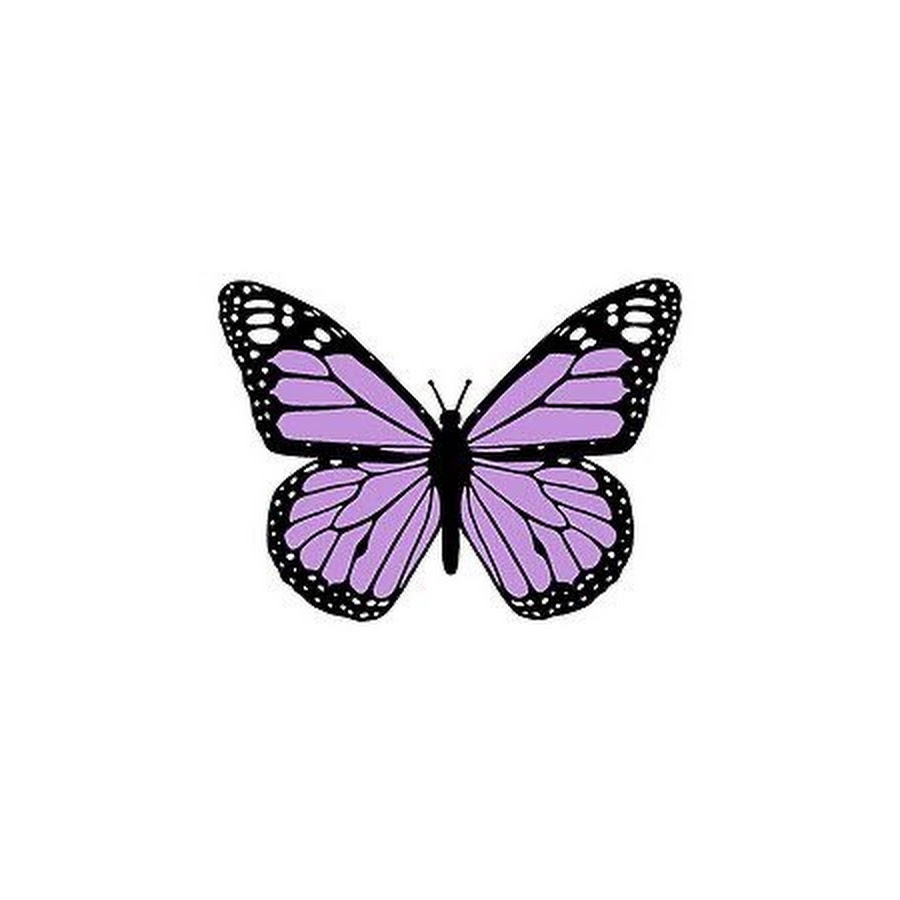 Фиолетовая бабочка стикер от Apple