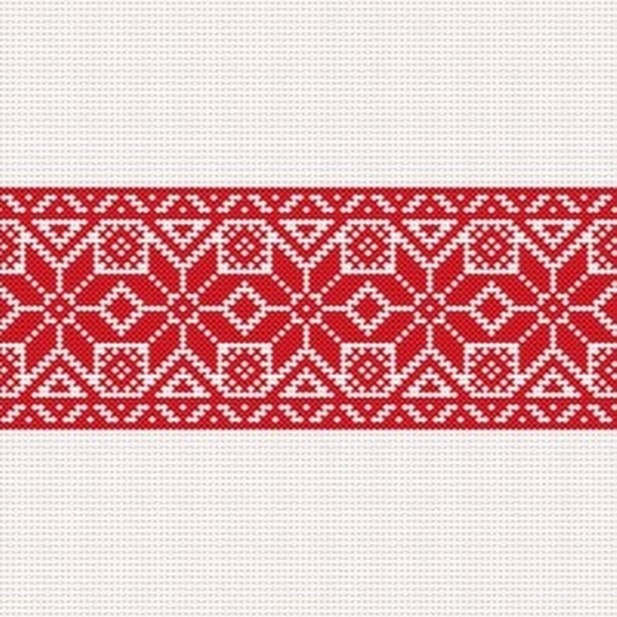Белорусский национальный узор красно белый