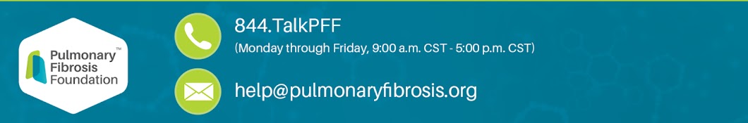 Pulmonary Fibrosis Foundation - The PFF   channel features more than  120 videos about pulmonary fibrosis. Head over to our channel to hear from  the experts, people living with pulmonary fibrosis, and