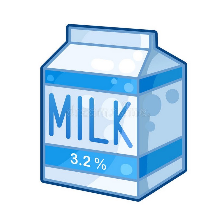 Коробка молока на белом фоне
