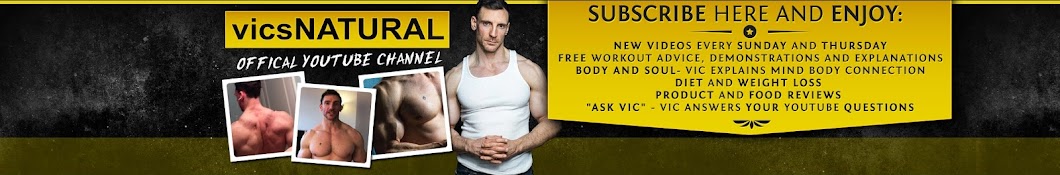 Vicsnatural Workout and Fitness Channel Banner