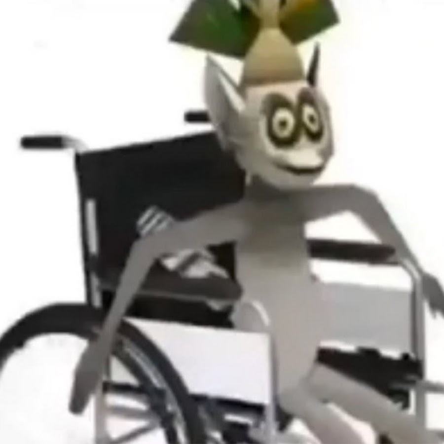 We can t move. Король Джулиан в инвалидной коляске. Король Джулиан на инвалидной коляске Мем. Скелет на инвалидной коляске.