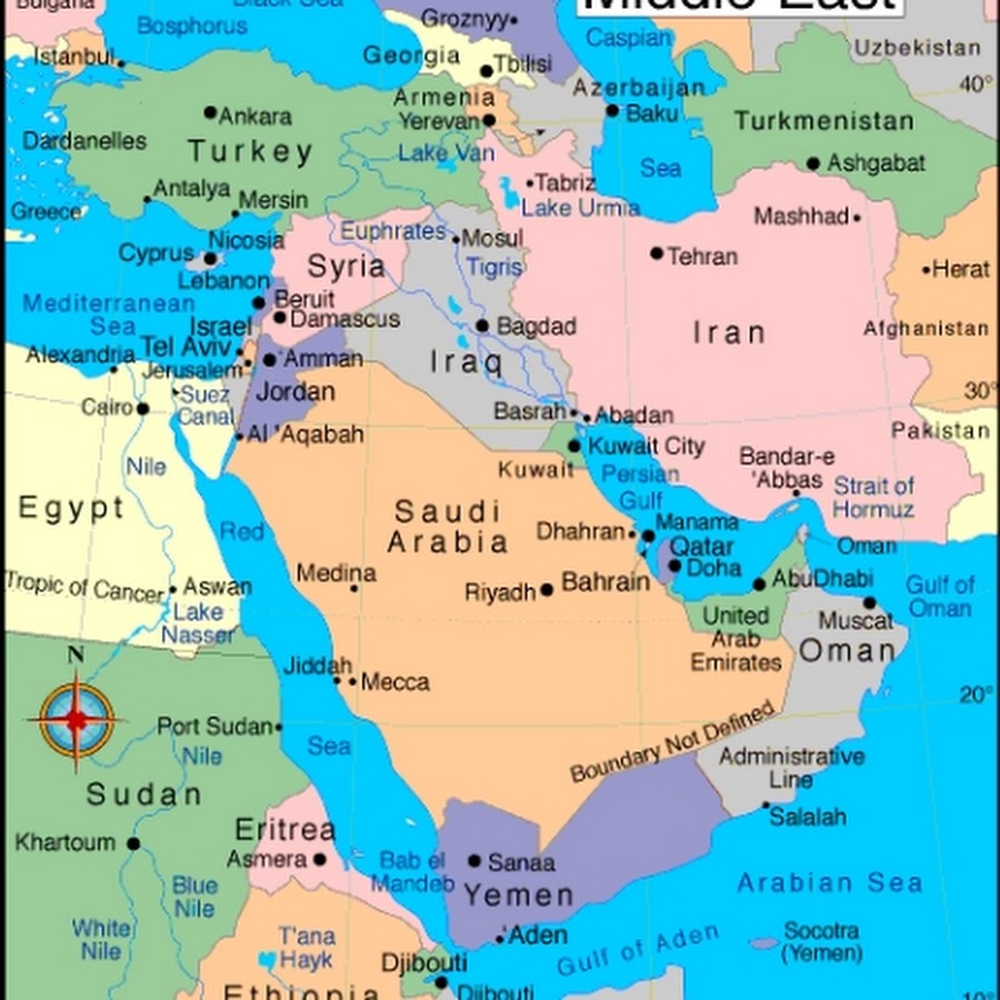 Middle east. Политическая карта арабского мира. Карта ближнего Востока. Карта арабского Востока. Государства ближнего Востока на карте мира.