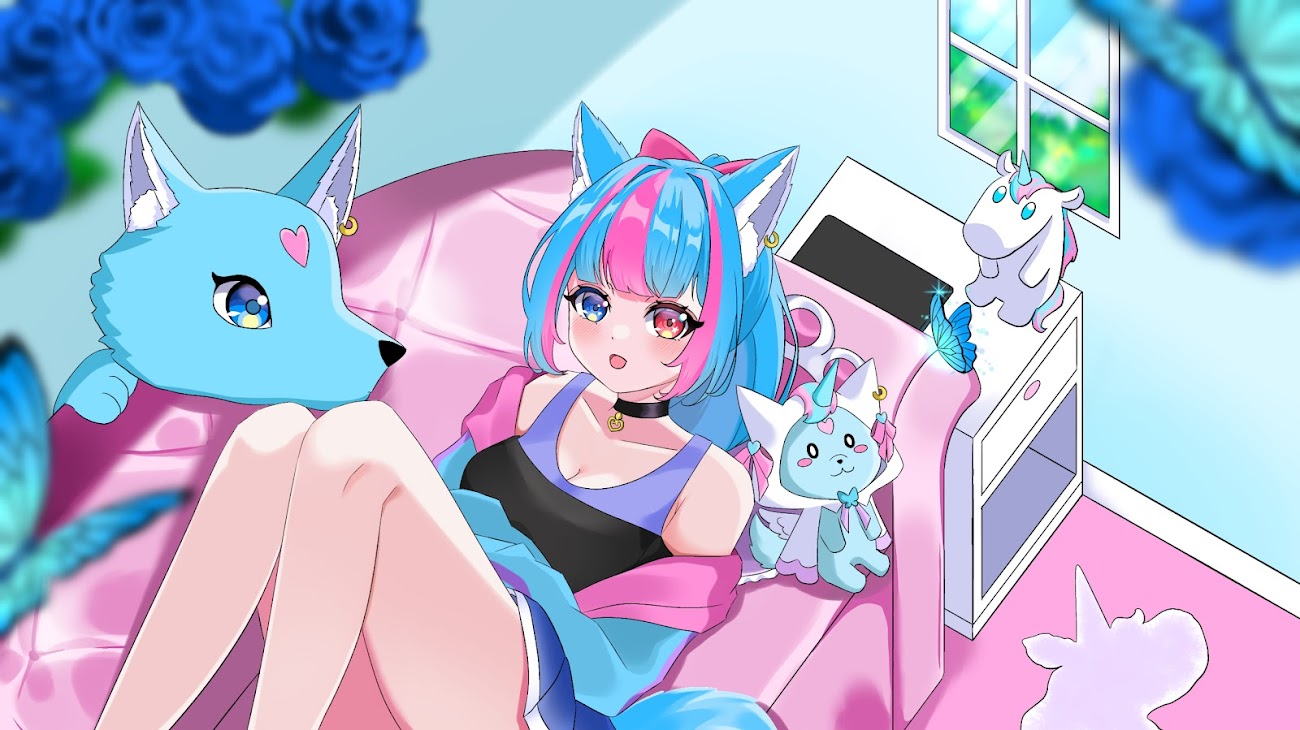 チャンネル「あみりちゃん @気分屋なVtuber」（蝶狼あみり）のバナー