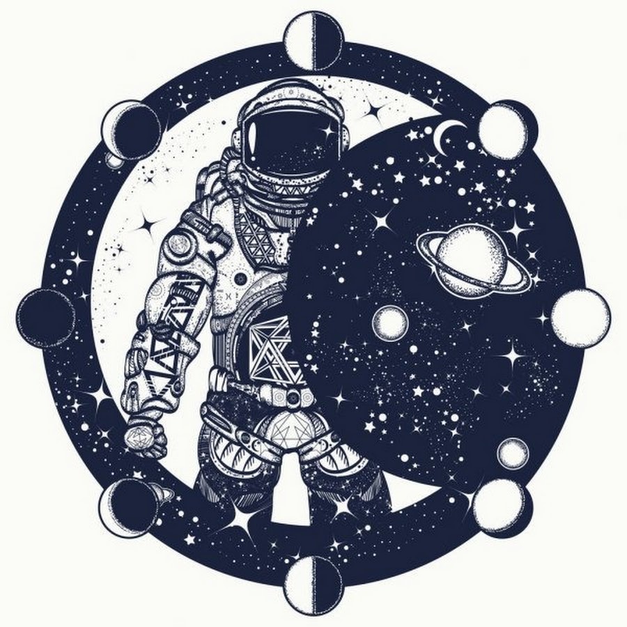Графика круглый космонавт