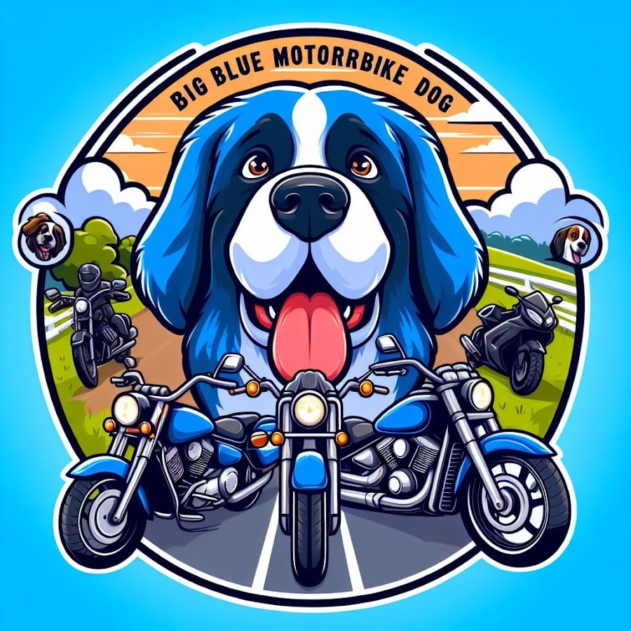 Big Blue Motorbike Dog 