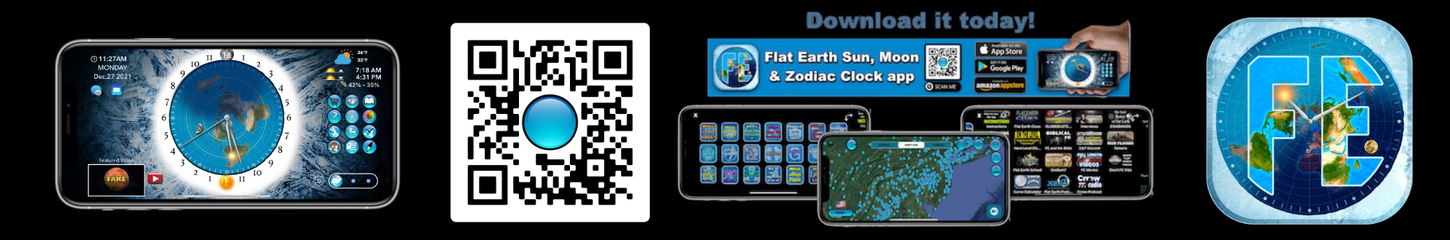 Flat Earth Sun, Moon & Zodiac Clock app banner