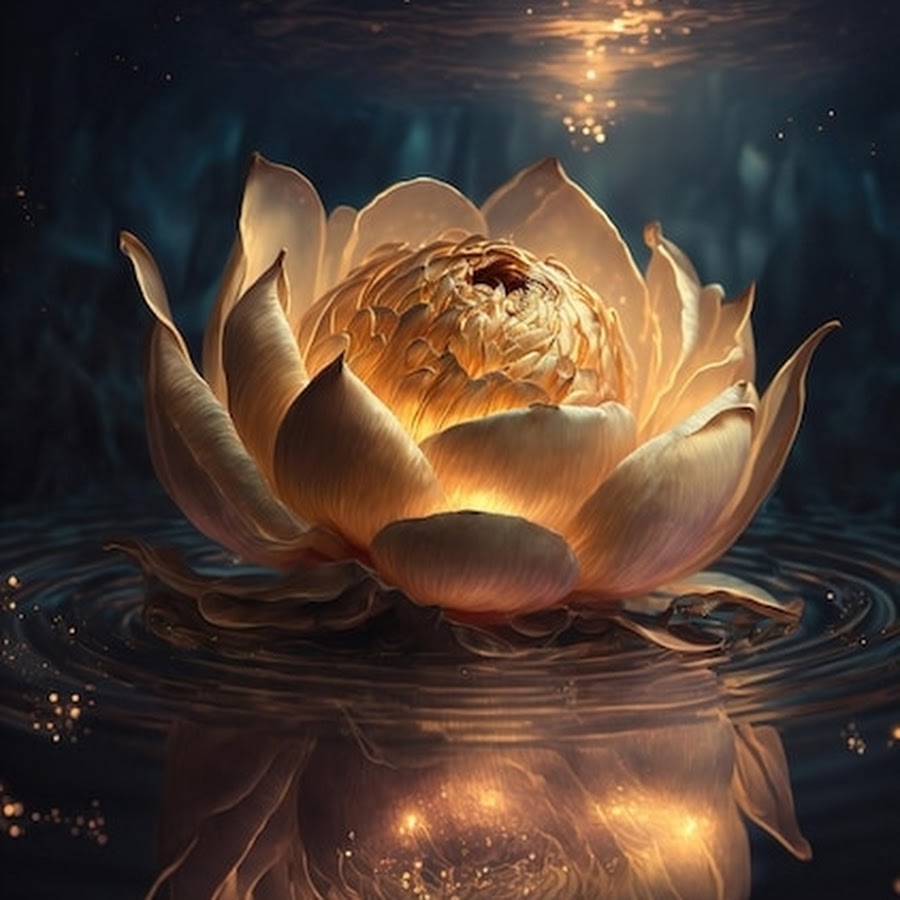 Загадочный лотос. Фантазийные цветы. Лотос арт. Лотос отражение в воде ночью. Ночью расцветает Лотос.