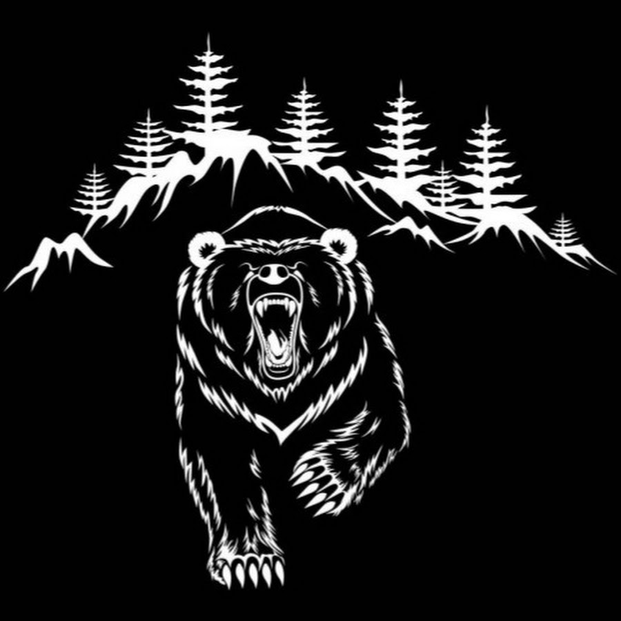Медведь на черном фоне рисунок