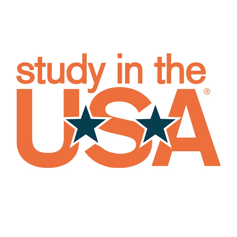 Study in USA logo. USA study logo. USA study. Work in USA study logo.
