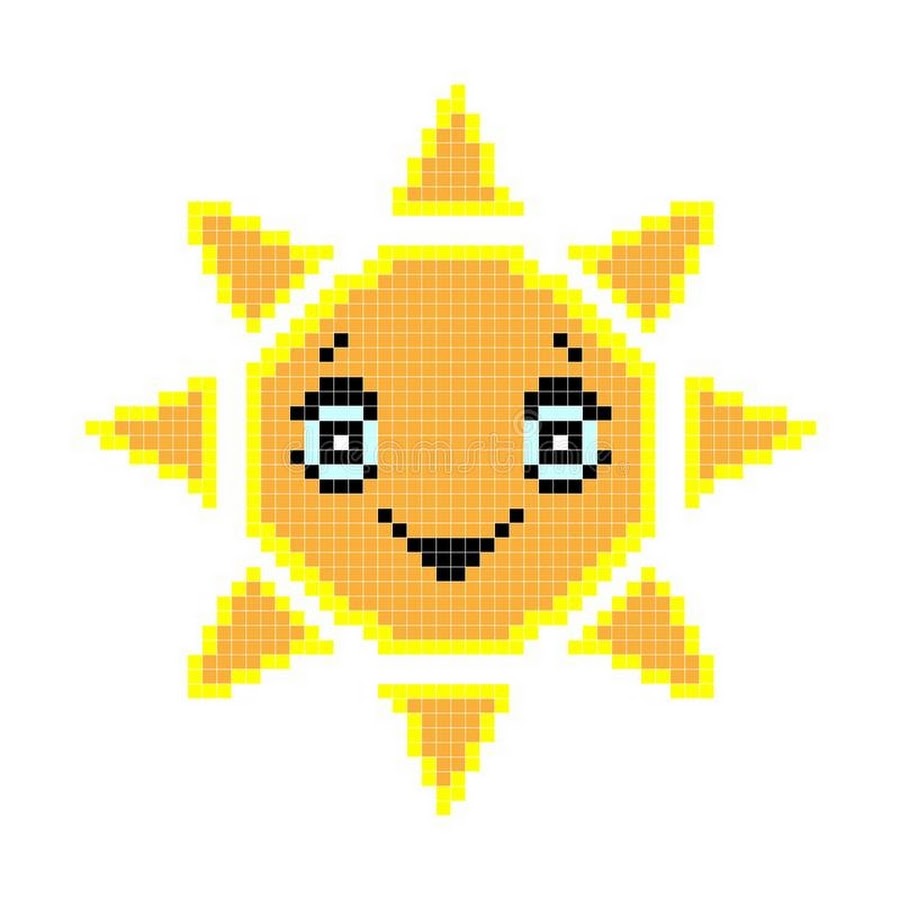 Солнце из пикселей