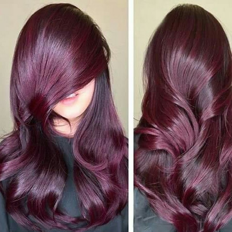 Русый фиолетово красный цвет волос