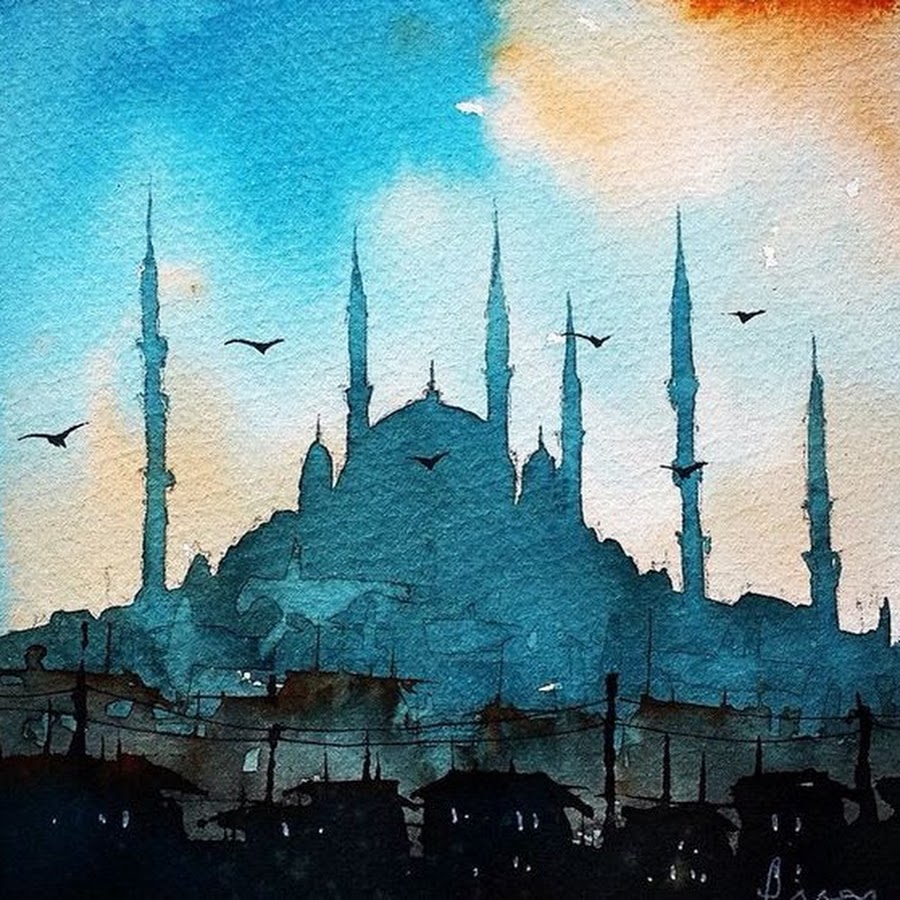 Акварельная Турция Стамбул