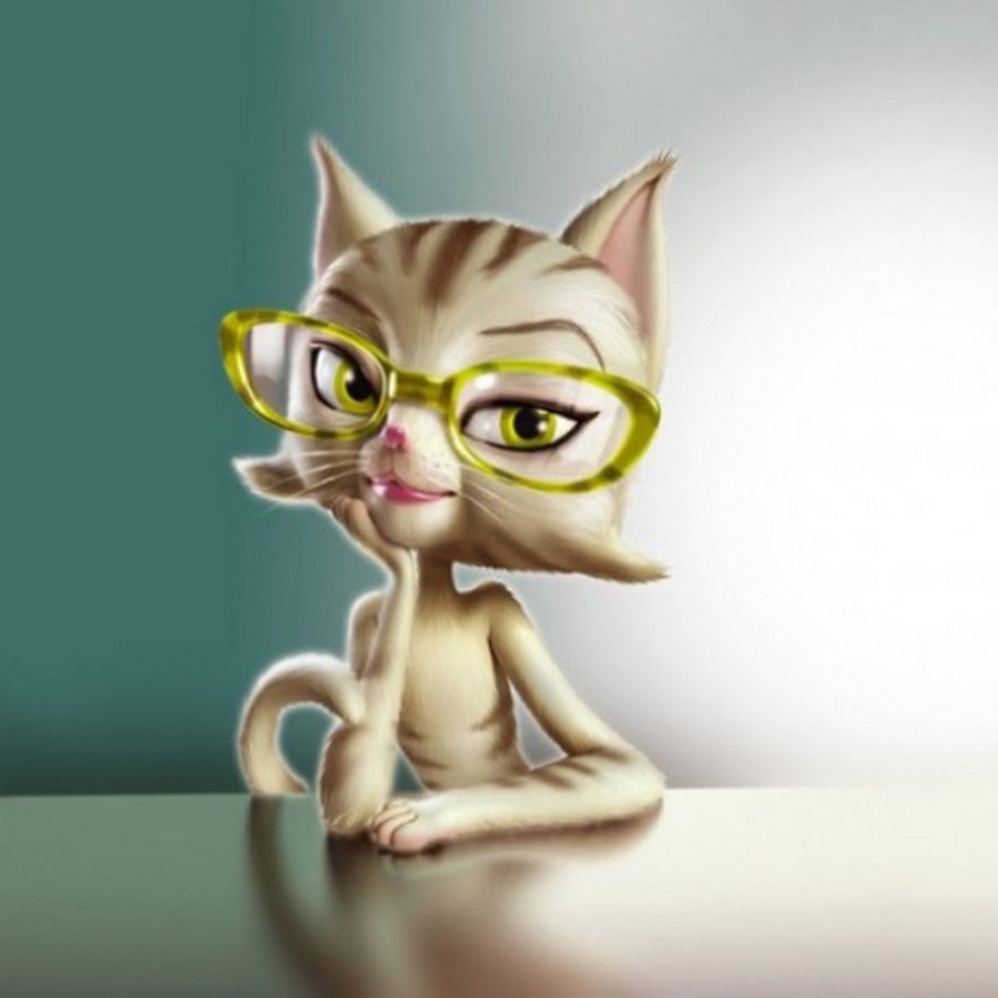 Мультяшные кошки в очках