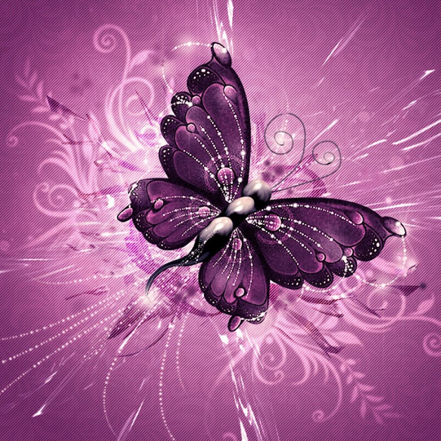 Картина бабочки фиолетовая