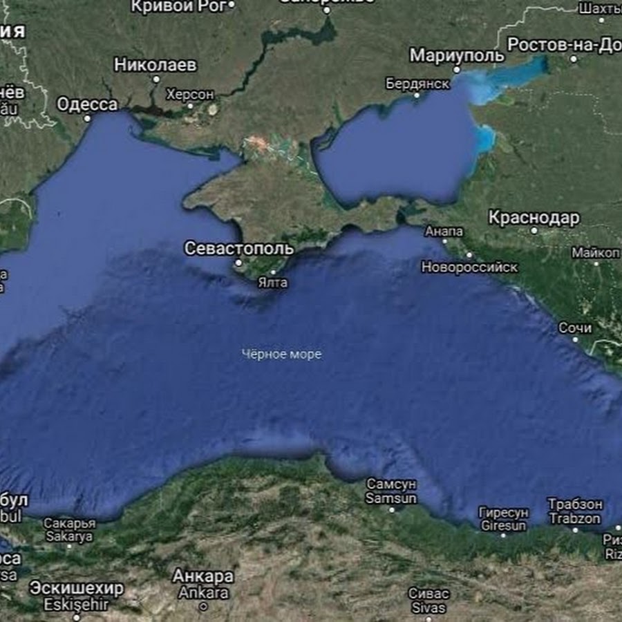 Рельеф дна черного моря