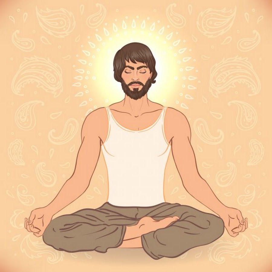 Человек в позе медитации