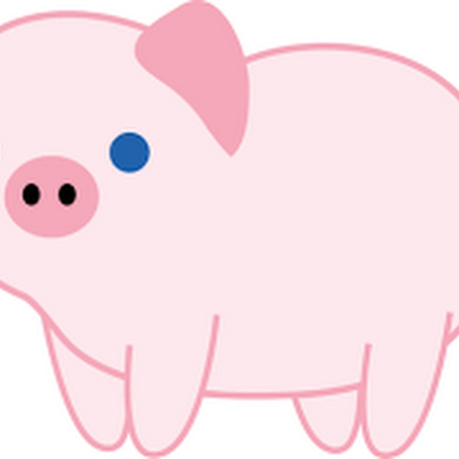 Розовая свинья мультяшная