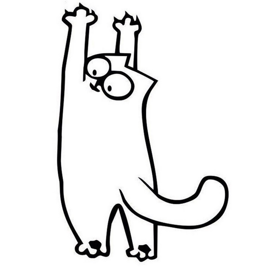 Кот белый стикер. Кот Саймон. Наклейка - кот. Кот Саймона рисунки. Наклейка кот Саймона.
