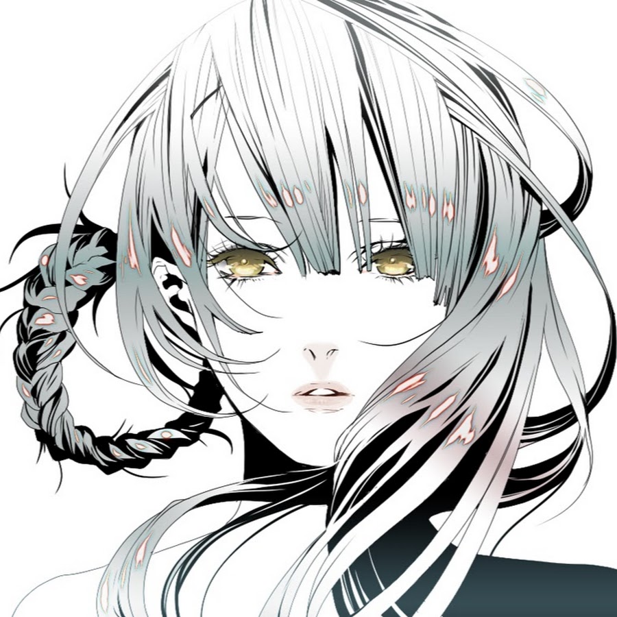 Черно белые волосы аниме