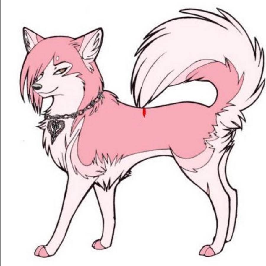 Розовая собака аниме