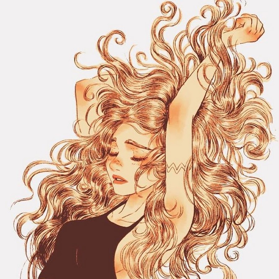 Девочка с длинными волосами рисунок арт