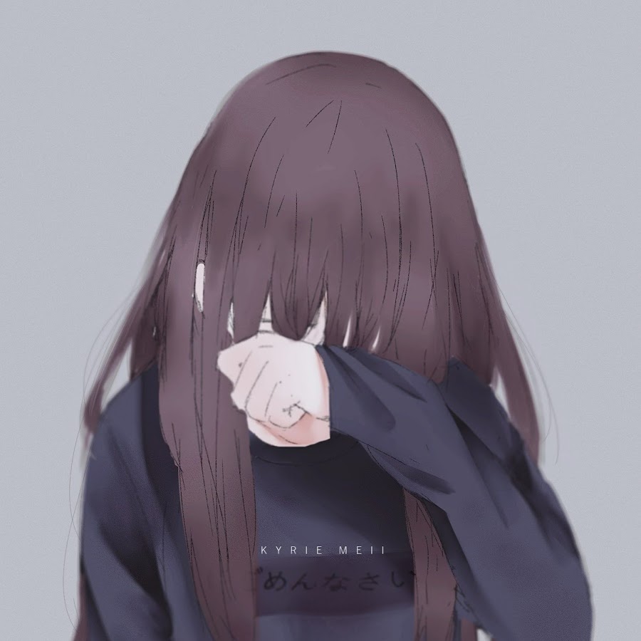 Грустная аниме девушка плачет