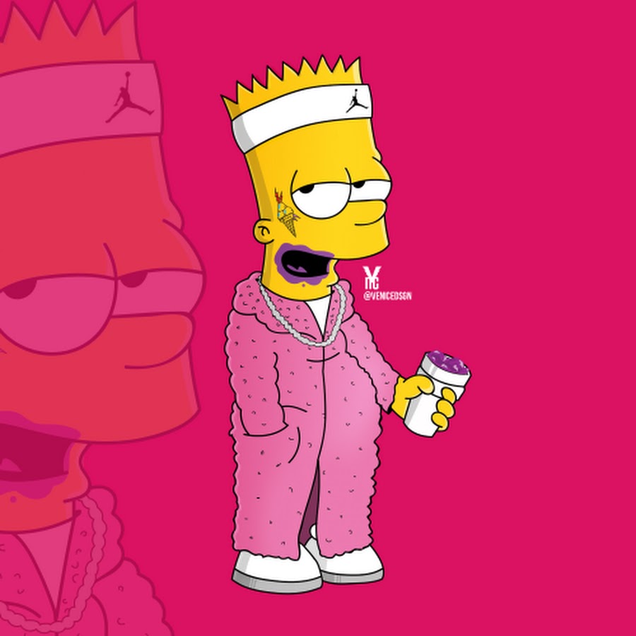 Барт симпсон розовый