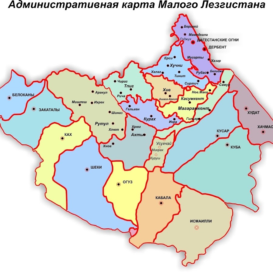 Лезгистан на карте Дагестана