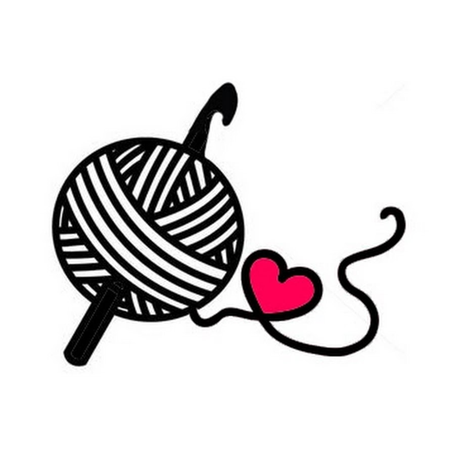 Логотип вязание крючком черно белый